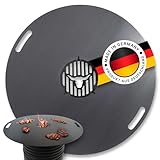 Feuerplatte für Kugelgrill Handgriffe 80 cm, 5 mm Stärke #02 – INKL. Grilleinsatz,...