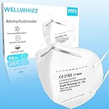 WELLWHIZZ Premium FFP2 Masken 10 Stück • einzeln verpackt • Atemschutzmaske...