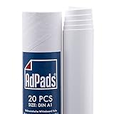 AdPads® Elektrostatische Whiteboard Folie A1 | Selbstklebendes...