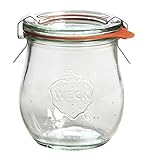 Weck Tulpenglas 220ml 12er-Set: Sturzglas Deckel, Dichtring Einmach-Klammern,...