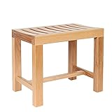 ALIAOFORZ Duschstuhl, Wasserdichter Duschhocker für Erwachsene, Duschsitzbank, Holzbank...