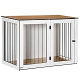 PawHut Hundekäfig Möbel, Hundebox mit Tür und Fenster, Beistelltisch für Zuhause,...