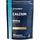 Calcium Hochdosiert Tabletten 800mg | aus Kalzium carbonat pro Tagesdosis | 180 Vegane...