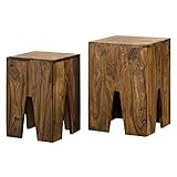 WOMO-DESIGN Beistelltisch 2er Set Incheon 30x30x45 cm/35x35x50 cm quadratisch...