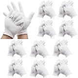 VEGCOO 11 Paar Baumwollhandschuhe, Weiße Handschuhe aus Baumwolle, Weich und...