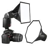 waka Blitzgerät Softbox Speedlight Diffusor Kit - 20cm Achteck Softbox + 20x15cm Softbox...
