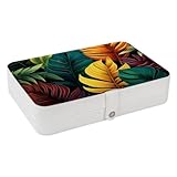 Reise-Schmuckschatulle, tropische Pflanzen, Grün, Reise-Schmuck-Organizer,...