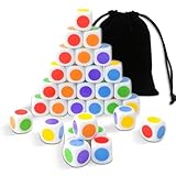 30 PCS Farbwürfel,farbwürfel 6 Farben Mit Punkten Anpassbare,16 MM Punkten...