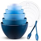 Luxear Große Rührschüssel 0,2-6,5 L Salatschüssel Set mit Deckel, 6-teilig...