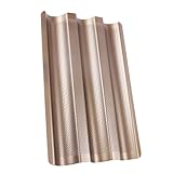 DIYEAH Carbonstahl Baguette Backrahmen Kleines Goldenes Perforiertes Brotbackblech...