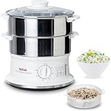 Tefal Dampfgarer elektrisch, 2 Edelstahlbehälter, 6L Fassungsvermögen,...