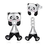 Panda Ohrstecker 925 Sterling Silber Panda Ohrstecker Damen Ohrstecker Frauen Schmuck,...