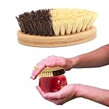 Gemüsebürste,1 PCS Gemüsebürste 13,5 cm Holz,Gemüsebürste aus...