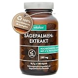 VITAFAIR Sägepalmenextrakt (280mg pro Tagesdosis) - 180 Vegane Kapseln in Braunglas, Ohne...