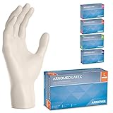 ARNOMED 100x Einweghandschuhe L, Latexhandschuhe Weiß (1x100 Stück), Einweghandschuhe...