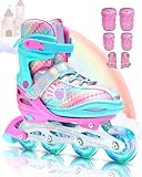 Inliner für Kinder 34-41 Verstellbar, Sportneer Inline Skates Mit 6er...
