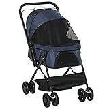 PawHut Hundebuggy Hundewagen Buggy für kleine Hunde und Katzen Haustierwagen...