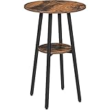 HOOBRO Runder Bartisch, Balkontisch, Bistrotisch, Kleiner Stehtisch mit 2 Tischplatten,...