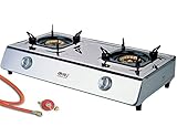 NGB-200 Hochwertiger Edelstahl Gaskocher 2 flammig 9,0 KW LPG Gasherd...