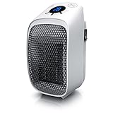 Brandson Steckdosen Heizlüfter Mini Keramik Heizung - Digital Anzeige Temperatur Timer -...