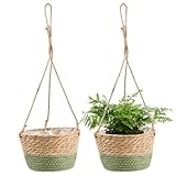 dentedeleao Blumentopf Hängende Seagrass Pflanzenkorb - 2er Set - Boho...