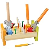 ibasenice Holz Werkbank Schlaghammer Spielzeug Stamm Pädagogische Vorschule Lernspielzeug...