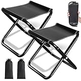 2 Stück Camping Hocker 200kg (440lbs) - 30cm Hocker Klappbar, Tragbarer Klapphocker...