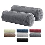 BaSaTex 2er Pack Nackenrolle Kissenbezug 15x40 Cashmere Touch | Nackenrollenhülle...