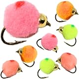 The Fly Crate Dotted Glo-Bug Egg Fly Variety Sortiment | Fliegenfischen auf Forelle Lachs...