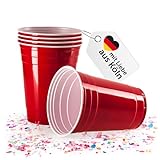 Vivaloo 100 Partybecher wiederverwendbar - Original American Red Cups Trinkbecher,...
