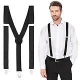 Yetuab Hosenträger für Herren Schwarz Extra Stark Breite - Cadeau Saint...