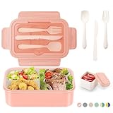 LUZOON Lunchbox, Bento Box Brotdose Erwachsene 1400ml mit 3 FäChern für Kinder...