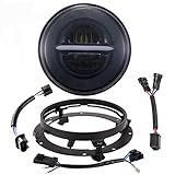 7 Zoll DRL Hi-Lo Beam LED Scheinwerfer mit Haltering für Motorrad