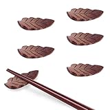 WANGCL 5 Stück Essstäbchen Ablage Hause Blattform Essstäbchenhalter aus Holz Stäbchen...