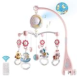Mini Tudou Baby Mobile Musik Babybett mit Timing-Funktion Projektor und Licht,Baby...