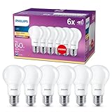 PHILIPS 929001234391 LED Classic E27 Lampe, 60 W, Matt, Warmweiß, 6er Pack