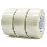 BOMEI PACK Filamentklebeband Bidirektional, Verstärkt Filamentband 50 mm x 50 m...
