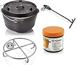 Petromax Feuertopf Starterset ft6-t (Dutch Oven Planer Boden) inkl. Deckelheber +...