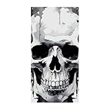 Willkommensdekorations-Banner, 180 x 90 cm, Weiß und Grau, Totenkopf-Grafik, bedruckt,...