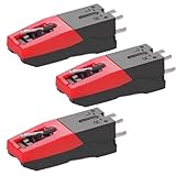 VZU 3 Stück Plattenspieler Nadel Ersatz Rubin Phono Cartridge mit Nadel Plattenspieler...