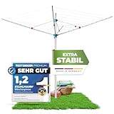 STAHLMANN® Wäschespinne [Made IN Germany ] - Wäschespinne draußen [50 M Leinenlänge]...