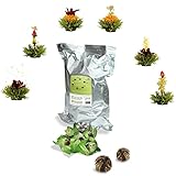 Creano Teeblumen 36 Teekugeln grüner Tee Großpackung, Erblühtee im Bulkpack,...
