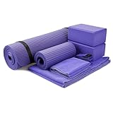 BalanceFrom GoYoga 7-teiliges Set – inklusive Yogamatte mit Tragegurt, 2...