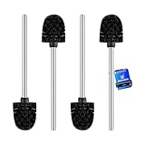 Ibergrif 4 Stück Klobürste Schwarz, WC Bürsten mit 8 cm Durchmesser, Abnehmbare...