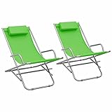 CIADAZ Schaukelstühle 2 STK. Stahl Grün, Schaukelsessel, Sessel Wohnzimmer, Stillsessel,...