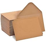 Briefumschläge DIN C6, 100 Stück Kraftpapier Umschläge(11,4 x 16,2 cm), Braun...