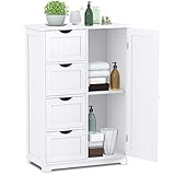 RELAX4LIFE Badezimmerschrank, Beistellschrank, Kommode mit 4 Schubladen, Lagerschrank...