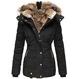 Duohropke Winterjacke Damen Steppjacke Hochstehender Gefütterter Kragen Eigengewicht...