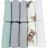 10er 50x30cm Satz Pastellfarben Musselin Baumwolle Spucktücher Mulltücher Saugstark...