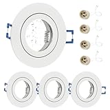 GeyouLux 4x LED Einbaustrahler 230V IP44 Rahmen mit GU10 Fassung, Aluminium...